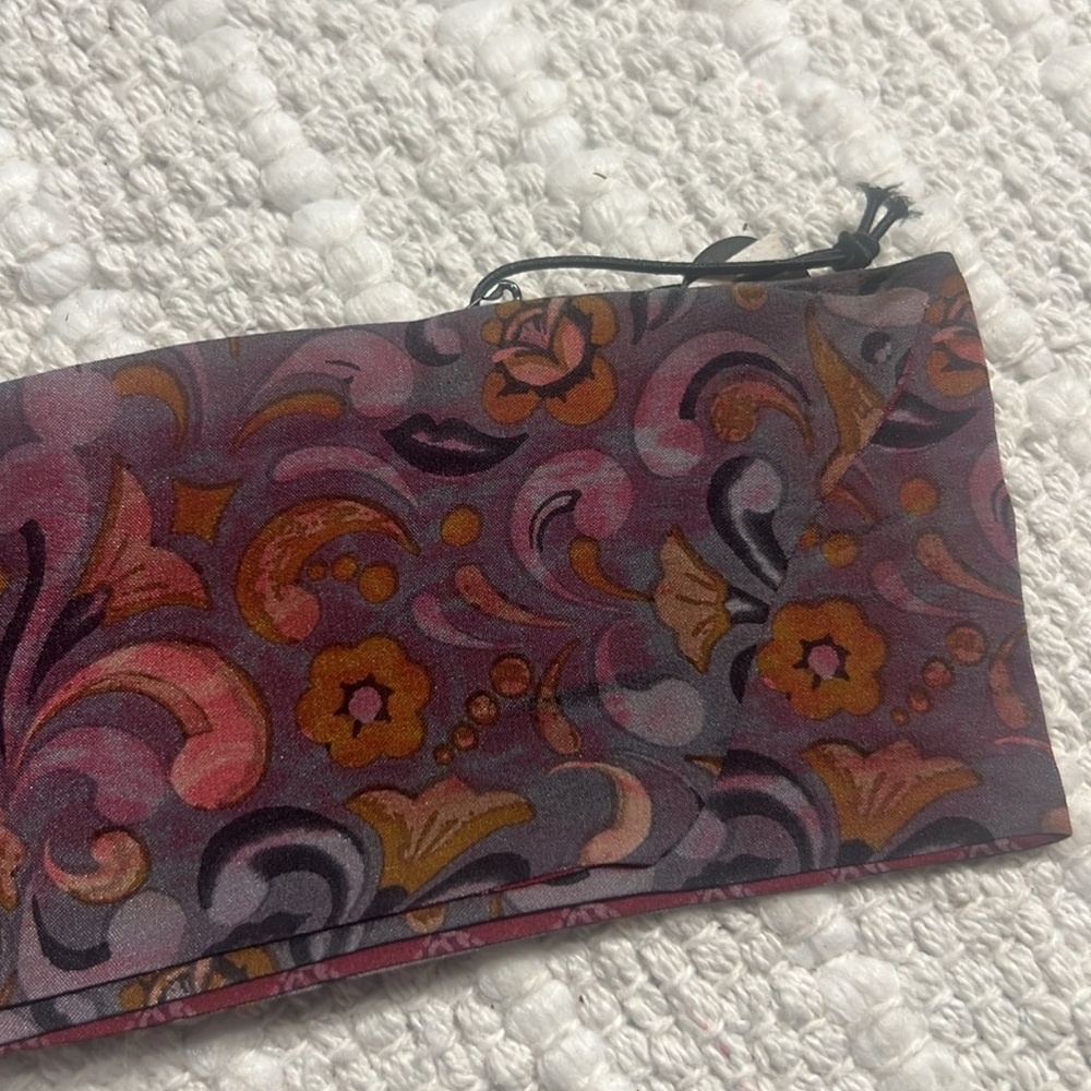 Jim Shore Enesco Gracie Two-Sided Ponytail Silk Scarf Floral